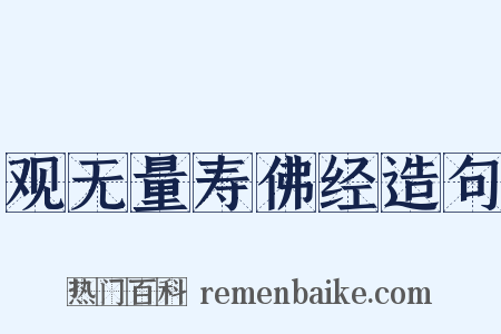 观无量寿佛经造句是什么意思的图片